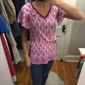 Vineyard Vines | Printed Tie Waist Top